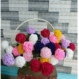 hoa hồng giấy nhún handmade