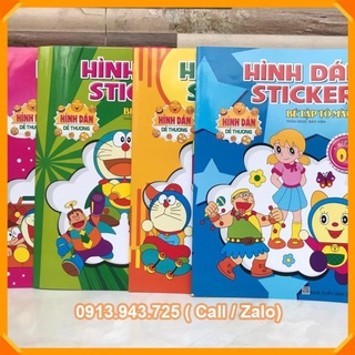 Hình dán sticker bé tập tô màu