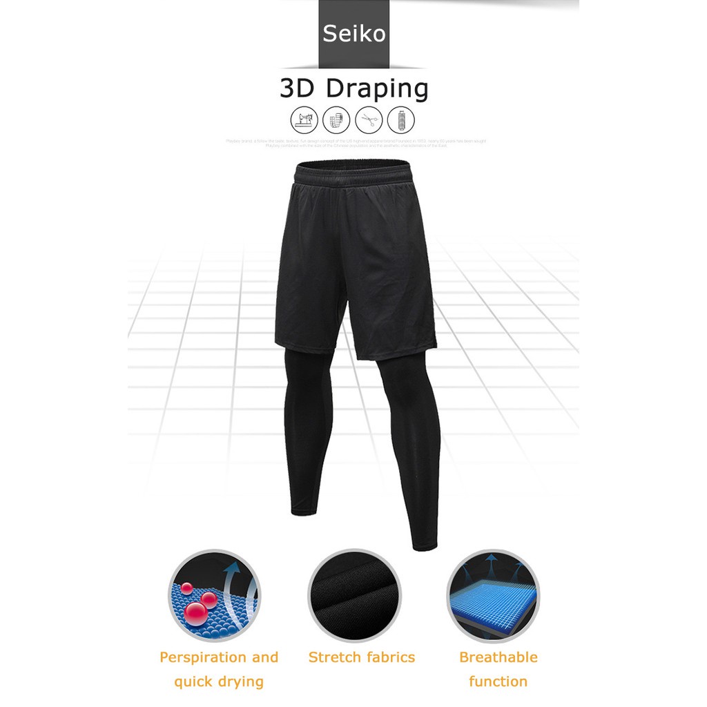 Set 2 Quần Short Legging Co Giãn Tốt Thời Trang Cho Nam