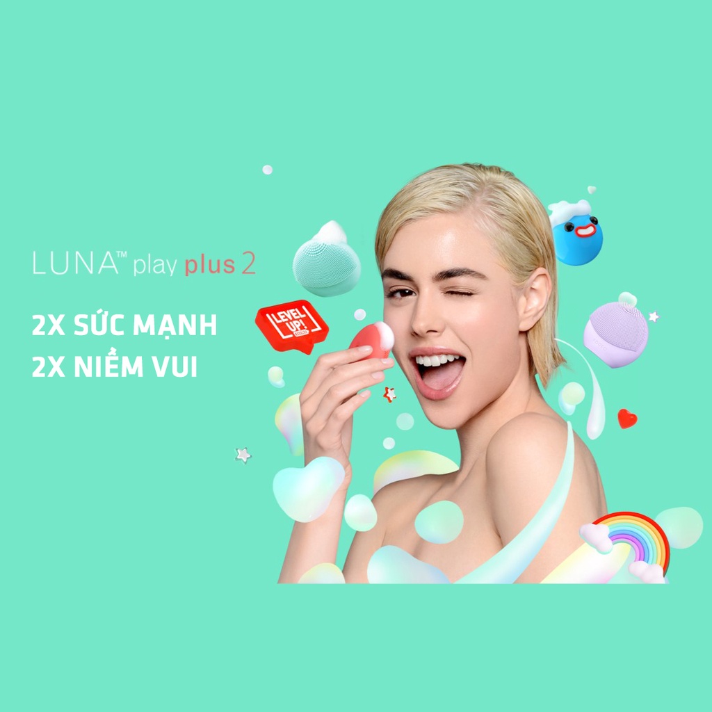 Máy rửa mặt Foreo Luna Play Plus 2, mạnh gấp 2 lần phiên bản 1, hàng chính hãng, làm sạch sâu 99.5%