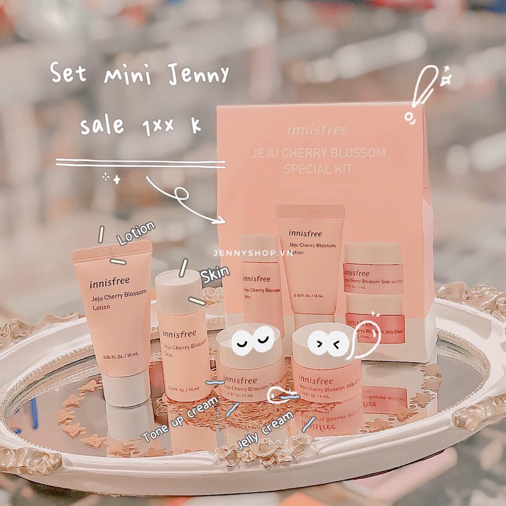 Kit Dưỡng Da 4 Sản Phẩm Innisfree Jeju Cherry Blossom Special Kit