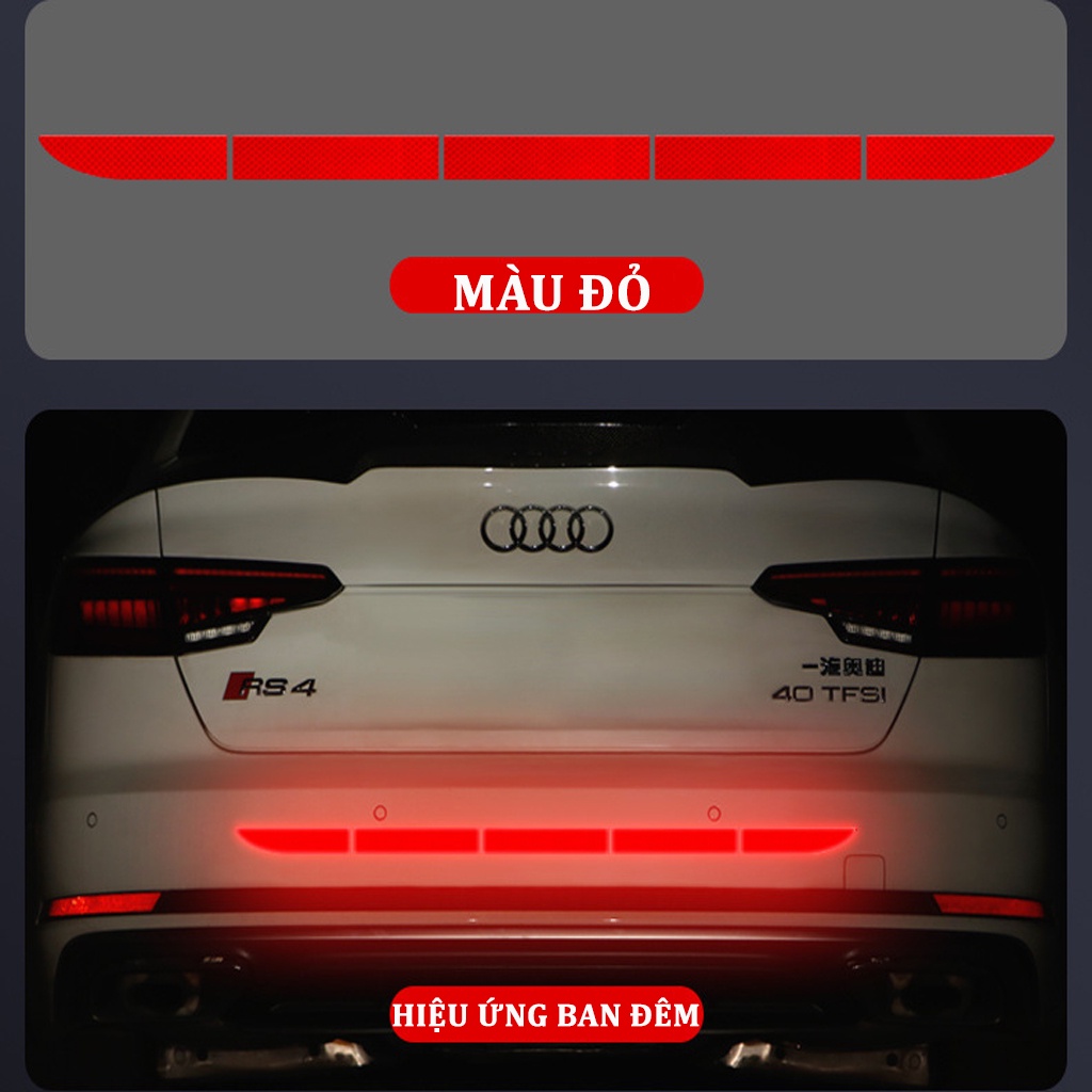 Bộ 5 Miếng Dán Phản Quang Dán Đuôi,Đầu Xe Cảnh Báo Ô Tô CARZONE.TOP