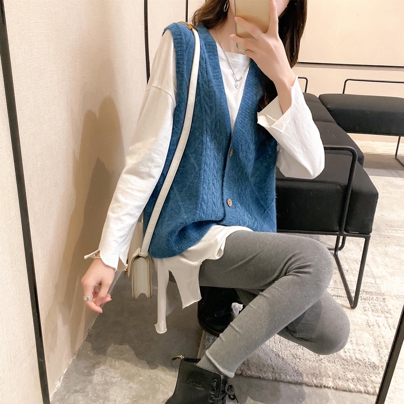 Áo len nữ gile trẻ trung, áo cardigan len đóng cúc GL03