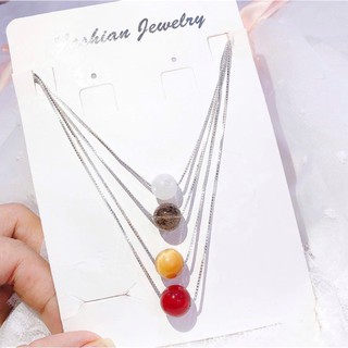 Dây chuyền bạc ⚜️FREESHIP⚜️Dây chuyền bạc nữ/ Dây chuyền bạc nữ mặt đá phong thủy