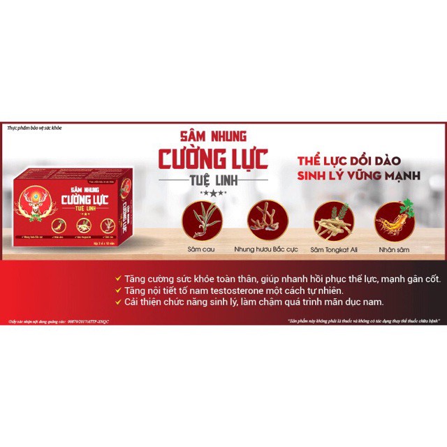 Sâm Nhung Cường Lực Tuệ Linh (Hộp 30 viên)