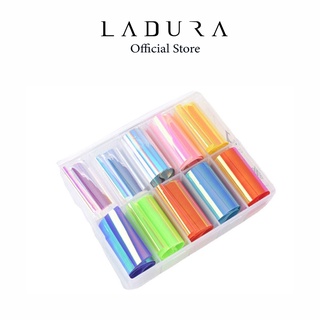 Foil ẩn thủy tinh LADURA 7 màu trang trí móng