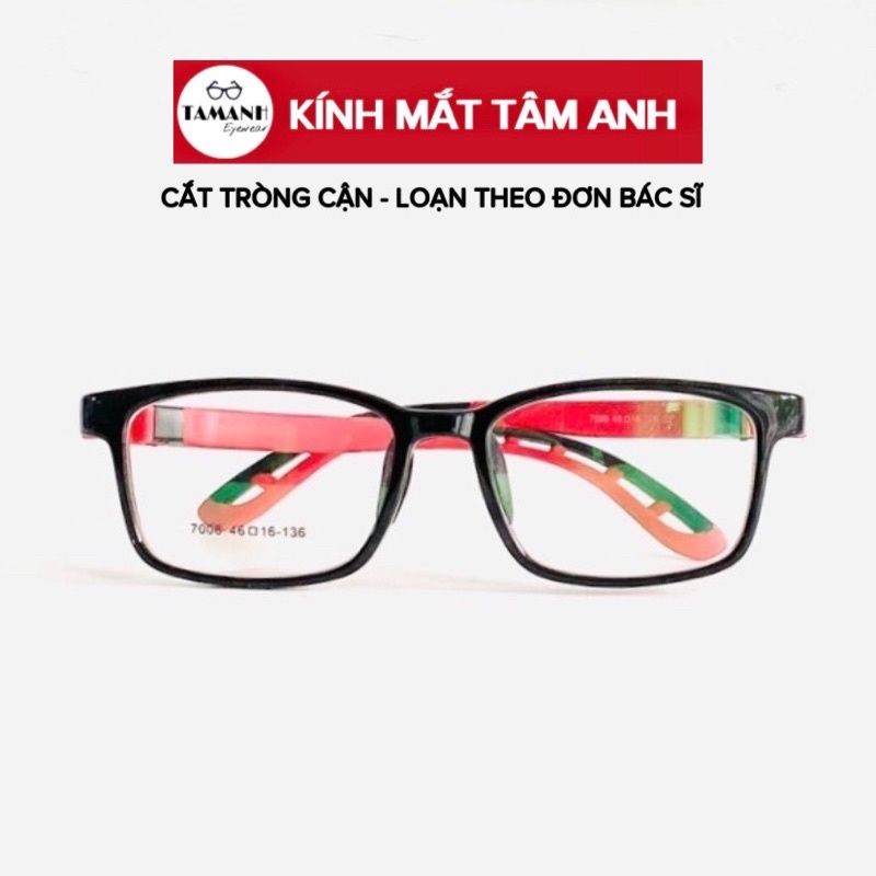 Gọng kính cận nhựa dẻo, nhiều màu dành cho trẻ từ 7 đến 15 tuổi