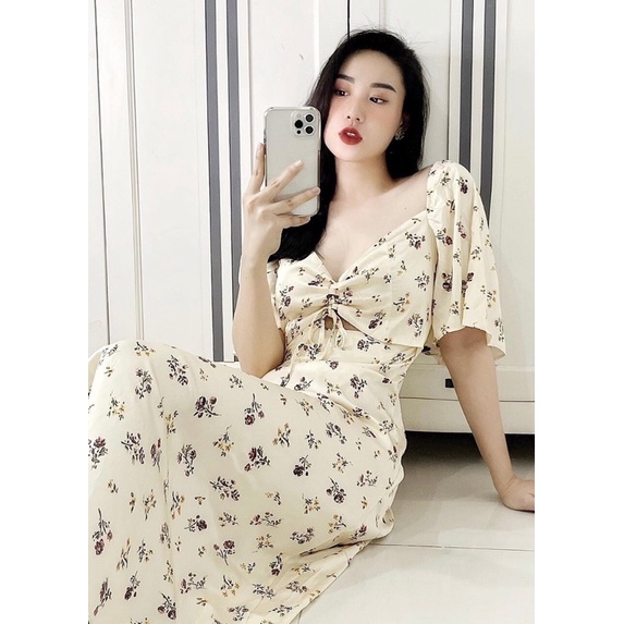 [SALE]-Váy hoa nhí be cúp ngực đan dây hở eo hót hit