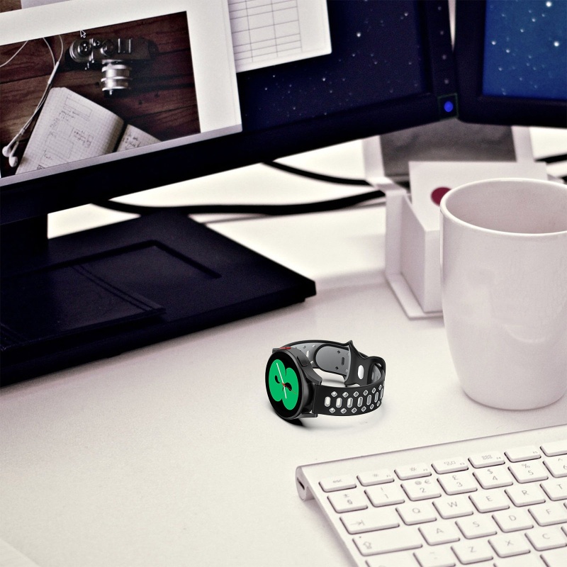 Dây Đeo Silicon Hai Màu Chống Nước Thời Trang Cho Galaxy Iwatch 5 pro