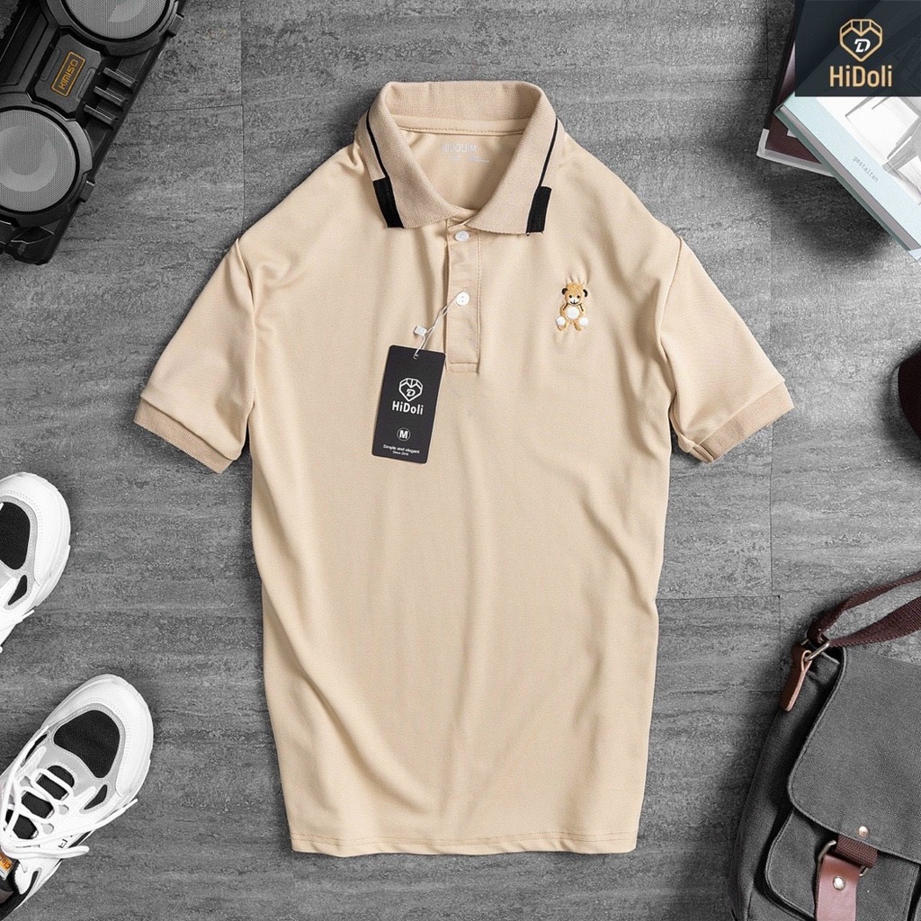 ÁO POLO HIDO THÊU GẤU 4 MÀU CHO NAM