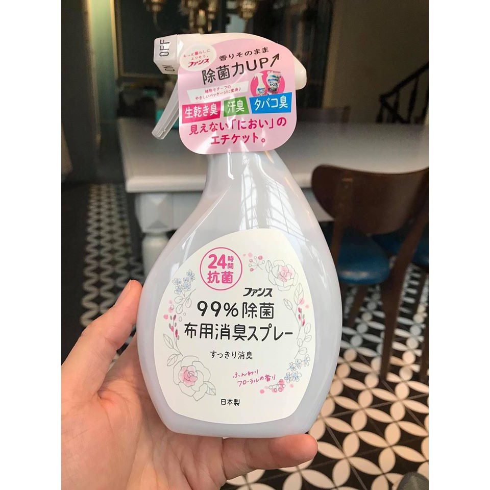 Xịt thơm và kháng khuẩn 24h, Xịt khử mùi quần áo Daiichi nhập khẩu chính hãng Nhật Bản dung tích 380ml