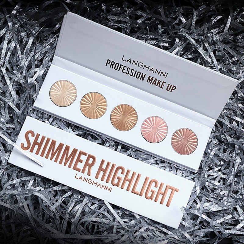 [Hàng mới về] Bảng phấn bắt sáng và tạo khối Langmanni 5 màu dành cho trang điểm | BigBuy360 - bigbuy360.vn