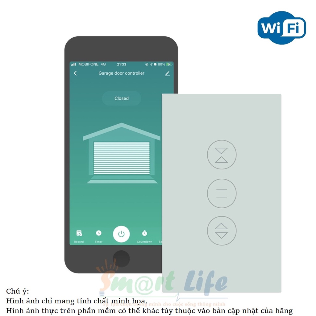 Công tắc điều khiển cửa cuốn cảm ứng thông minh cao cấp Tuya Smart Life Wifi