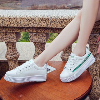 Giày Thể Thao Nữ. Giày Sneaker Thể Thao Nữ phong cách hàn quốc (Trắng viền xanh) Size 35