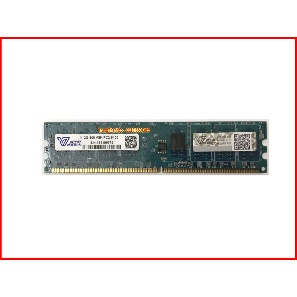 Ram Máy Tính PC 2GB DDR2 Bus 800 PC2 Vaseky NEW