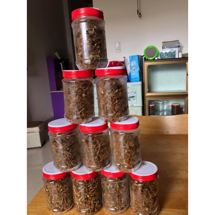 Cá cơm rim cay cay  mặn mặn ngọt ngon dai vừa miệng hủ 250 gram