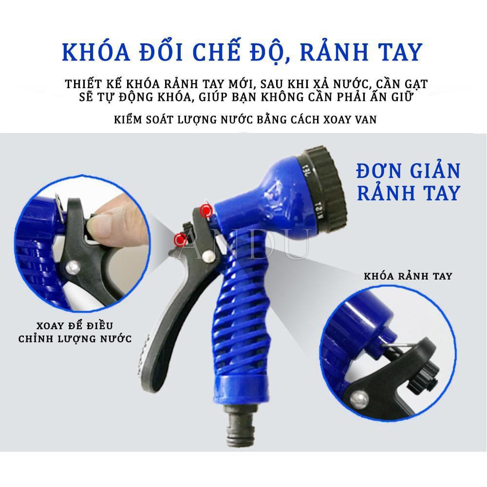 Vòi Xịt Nước Giãn Nở Thông Minh Xịt Rửa Tưới Cây Giãn Nở Kéo Dài 30m