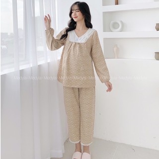 Đồ Bộ Medyla - Đồ bầu mặc nhà nhung tăm mịn Thu Đông - D20 - DB146