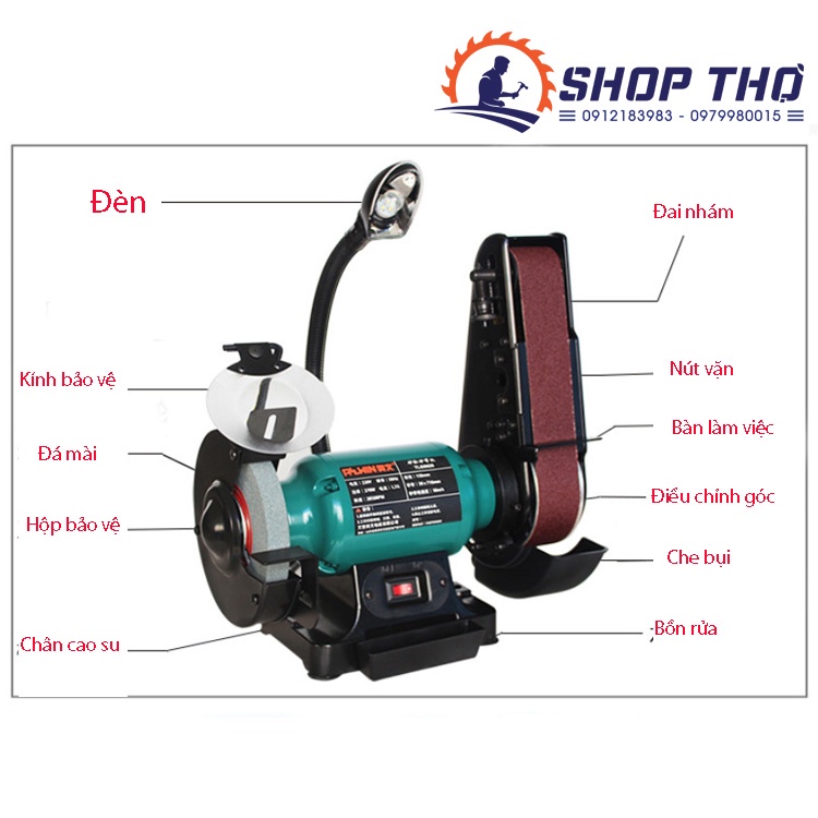 Máy mài, đánh bóng kim loại ALLWIN TLGS625