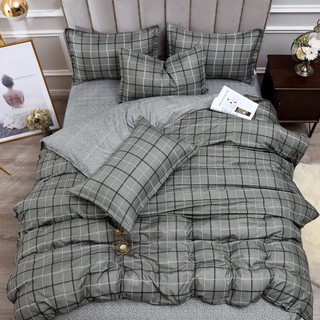 Bộ Vỏ Chăn Ga Gối Cotton Poly- Caro đen ga xước(KH vui lòng nhắn tin chân đệm)