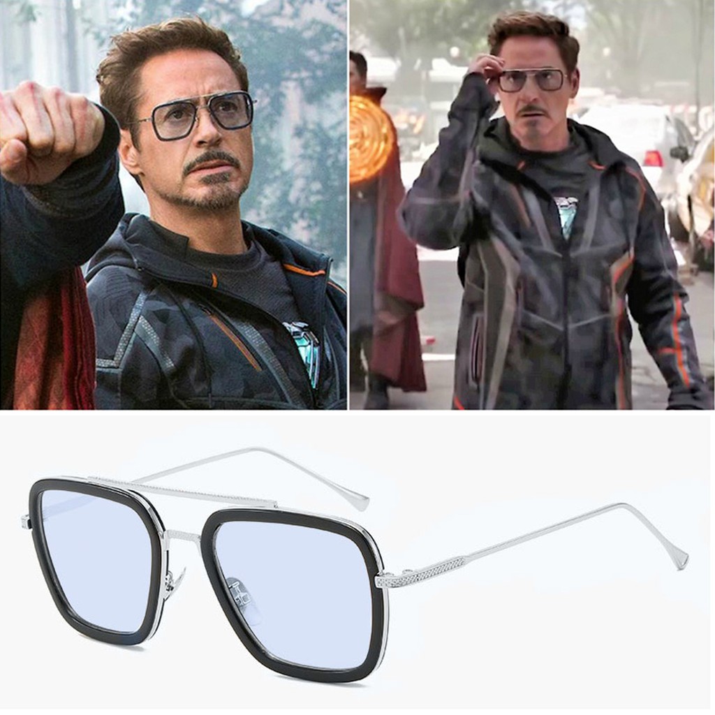 Kính mát SAMJUNE gọng vuông phong cách nhân vật Tony Stark phim The Avengers cho nam