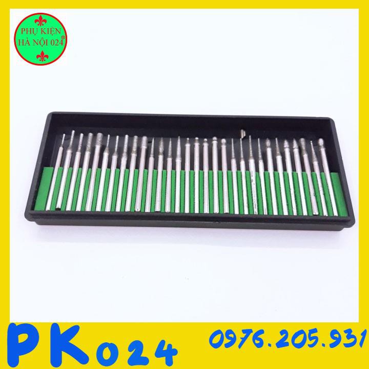 Bộ Mài Kim Cương 30 Chi Tiết ,Mũi Khắc Kim Cương ,Mũi Mài Kim Cương Siêu Chắc Siêu Cứng