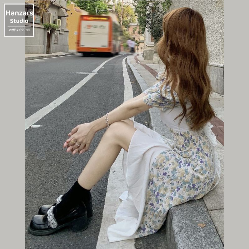 Váy Hoa Nhí Trễ Vai Xẻ Tà Bồng Bềnh Phối Ren Style Ulzzang Mùa Hè Hanzars.studio 6