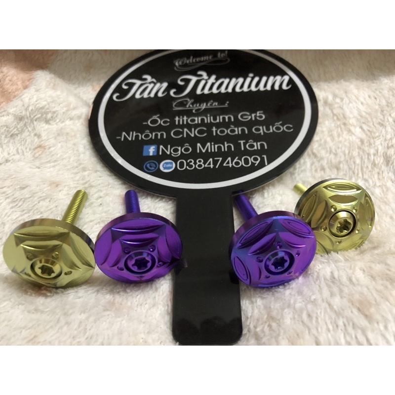 Cặp gù kèm 2 ốc titan gắn tay lái các dòng xe cực đẹp và thon gọn