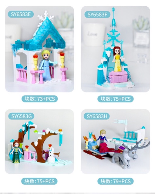 🌸🌸 Lắp ráp SY6583 set 8in1 Lâu Đài Băng Giá Frozen II 🌸🌸 Elsa Anna Krissof - ảnh thật kèm clip