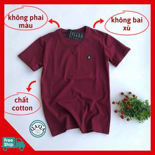 Áo thun nam ngắn tay cổ tim chất cotton cao cấp