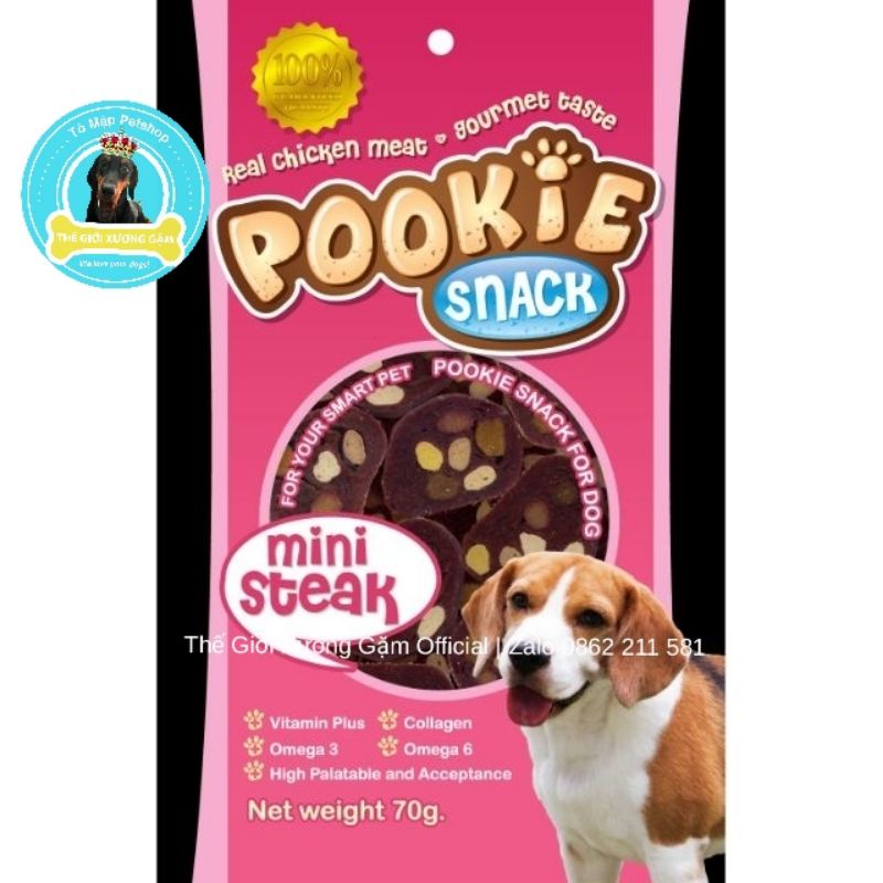 [Mã PET50K giảm Giảm 10% - Tối đa 50K đơn từ 250K] SNACK POOKIE BACON KAMADOKO 70GR CHO CHÓ