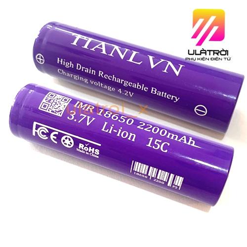 Pin tím TL IMR 18650 xả cao 15c , 2200mAh, chuyên pin Power Tools