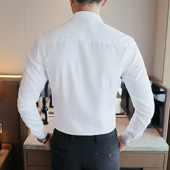 Sơ mi nam Trắng Cúc Trắng Lụa Thái chống nhăn, Áo sơ mi nam Trắng Cúc Trắng | BigBuy360 - bigbuy360.vn
