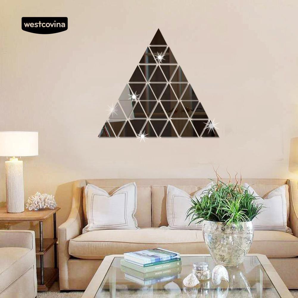 Đề can gương dán tường hình tam giác