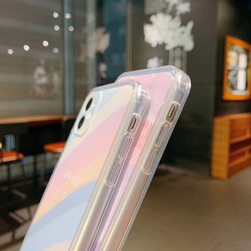 Ốp điện thoại mềm bảo vệ ống kính màu hoàng hôn cầu vồng cho iPhone11 12 Pro Max 7 8 Plus X XS XR XSMAX | BigBuy360 - bigbuy360.vn