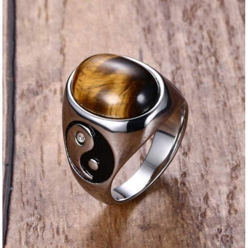 Anting Giwang Gaya Vintage Punk dengan Liontin Bentuk Simbol Yin Yang untuk Pria