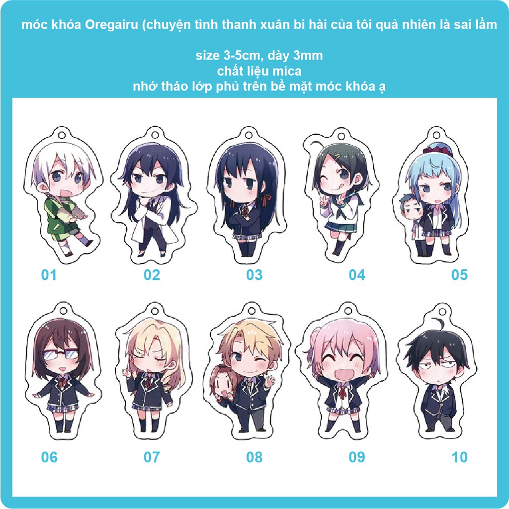 Móc khóa Oregairu (chuyện tình thanh xuân bi hài của tôi quả nhiên là sai lầm