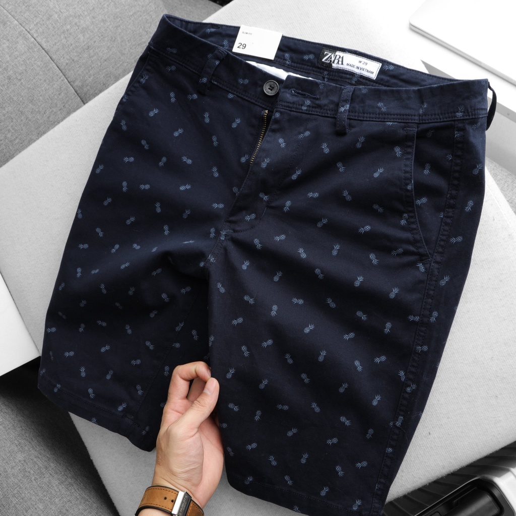 Quần Short Kaki Nam Hoạ tiết quả Dứa Trẻ trung, Năng động