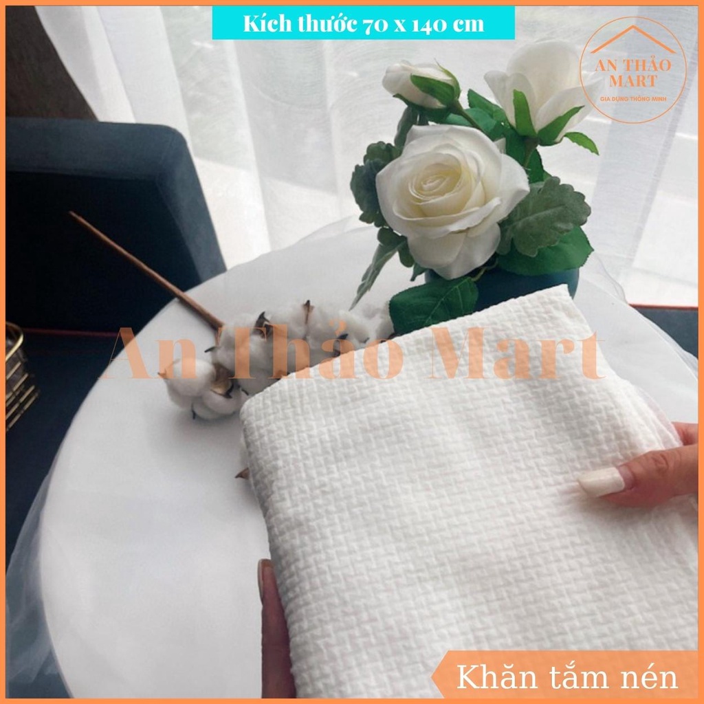 Khăn Tắm Nén Du Lịch Bằng Cotton Tiện Lợi  Dùng Một Lần 70*140 cm