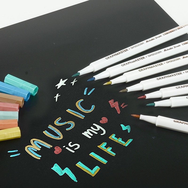 Bút Đánh Dấu 15 Màu Sắc Ánh Kim Dùng Trang Trí Sổ Tay DIY