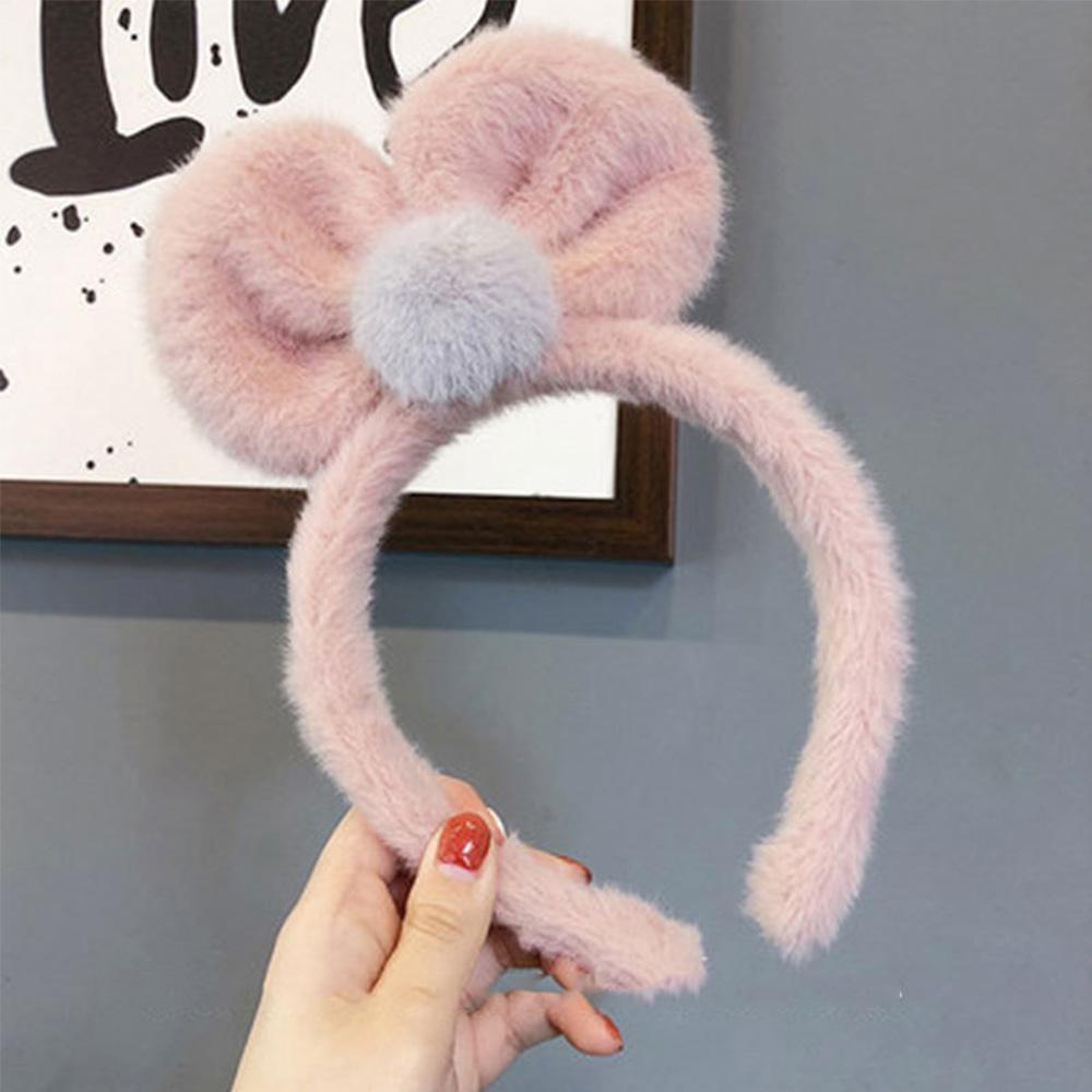 Băng Đô Cài Tóc Đính Bóng Lông Dễ Thương Cho Nữ Rửa Mặt