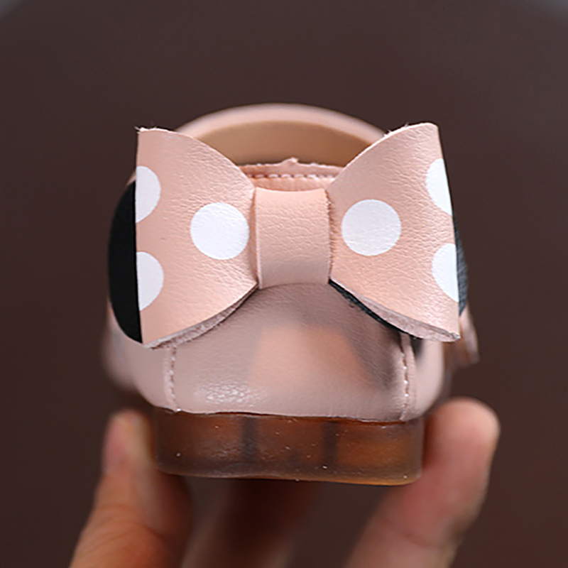 Giày Búp Bê Đế Cao Su Mềm In Hình Chuột Mickey Dễ Thương Dành Cho Bé Gái