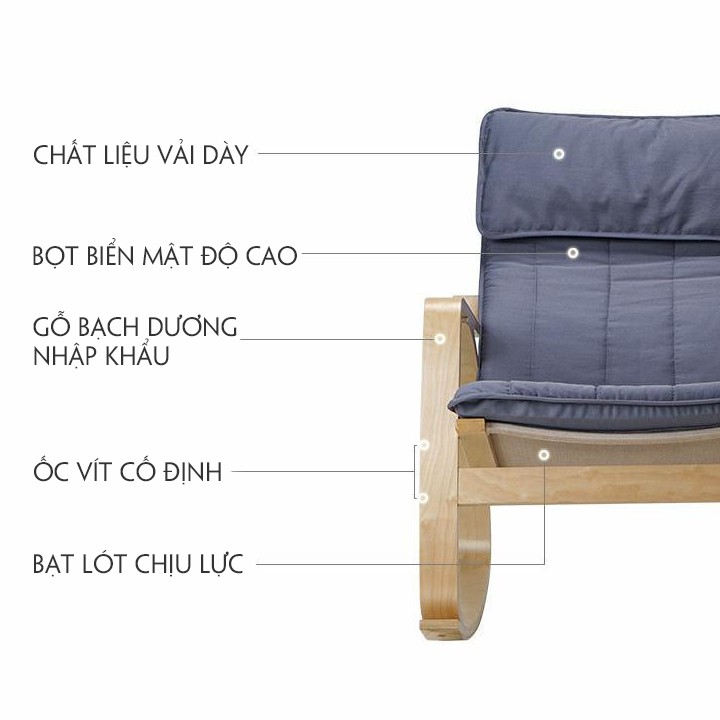 Ghế Poang ngắn thư giãn - đọc sách