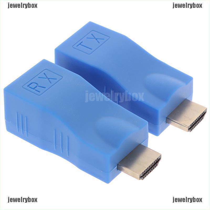 {jewelry box}2pcs 1080P HDMI Extender to RJ45 Over Cat 5e/6 Network LAN Ethernet Adapter Blue | BigBuy360 - bigbuy360.vn