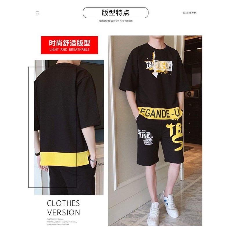 Bộ Nam Hè.Áo Phông Cộc Tay In Hình (NT) + Quần UniSex Thời Trang Nam Hè Phong Cách Hàn Quốc | BigBuy360 - bigbuy360.vn