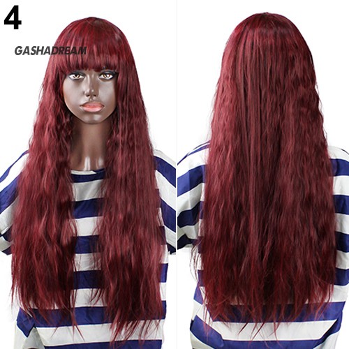 ♉Gd Fashion Women Lady Long Curly Wavy Hair Full Wigs Cosplay Party Hair Extension