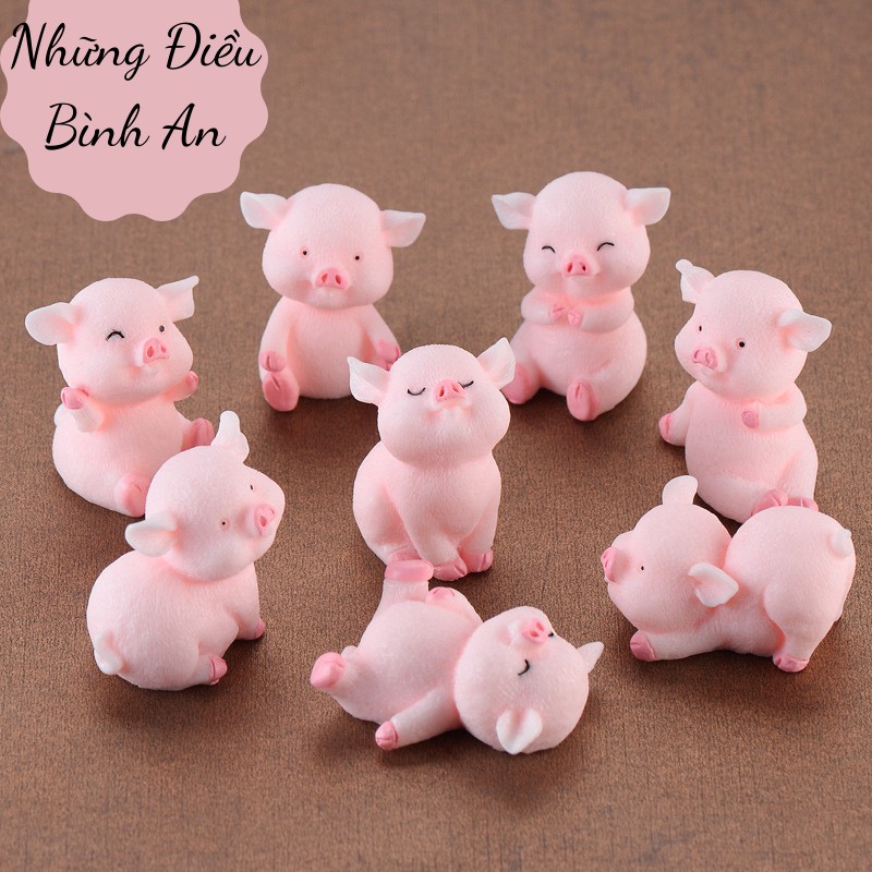 Tượng heo con trang trí ô tô, bàn làm việc, bánh kem đáng yêu dễ thương 💕FREESHIP 50k💕 Những Điều Bình An