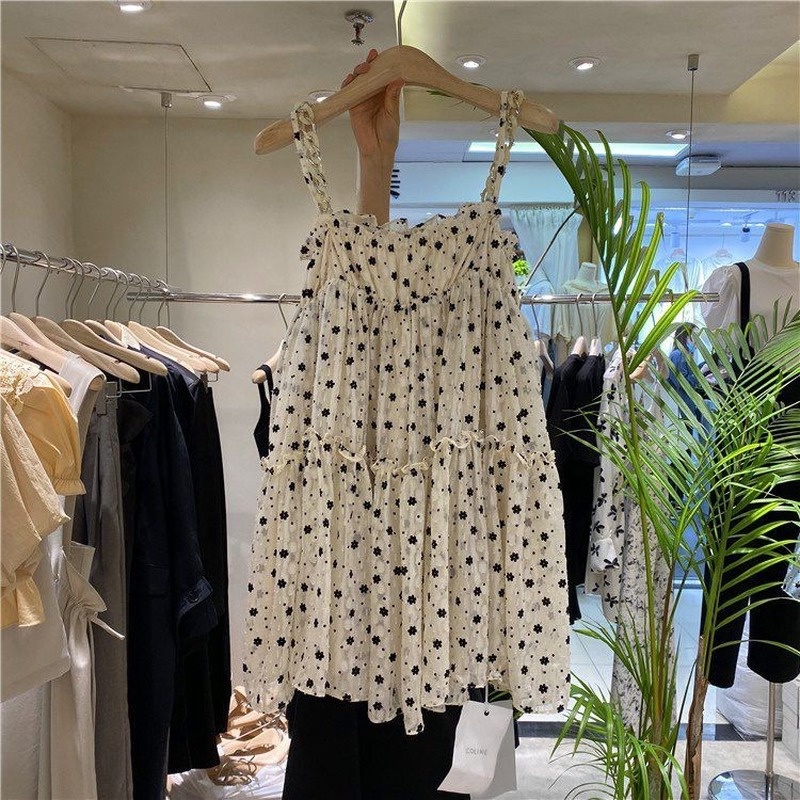 Đầm Dáng Chữ A Hai Dây Phong Cách Phương Tây Thời Trang Mùa Hè Giảm Giá Dành Cho Nữ