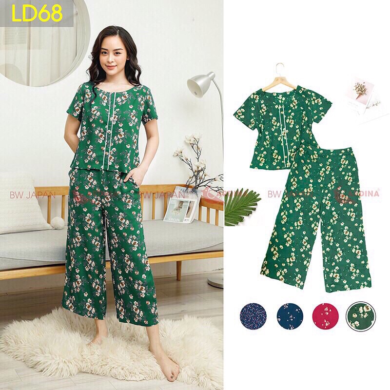 Bộ lanh nhung ống xớ áo ngắn tay Cardina