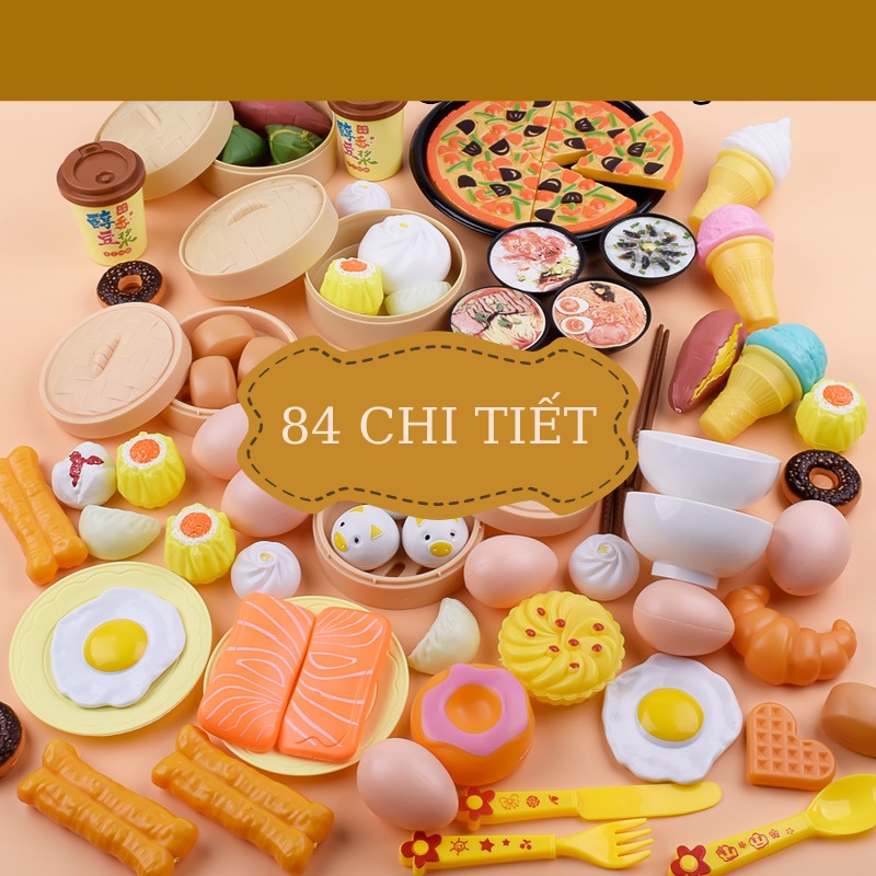 Bộ đồ chơi nấu ăn NUNAKIDS 84 chi tiết cho bé có hộp đựng Trò chơi nhà bếp 84 chi tiết đa dạng nhựa ABS an toàn cho bé